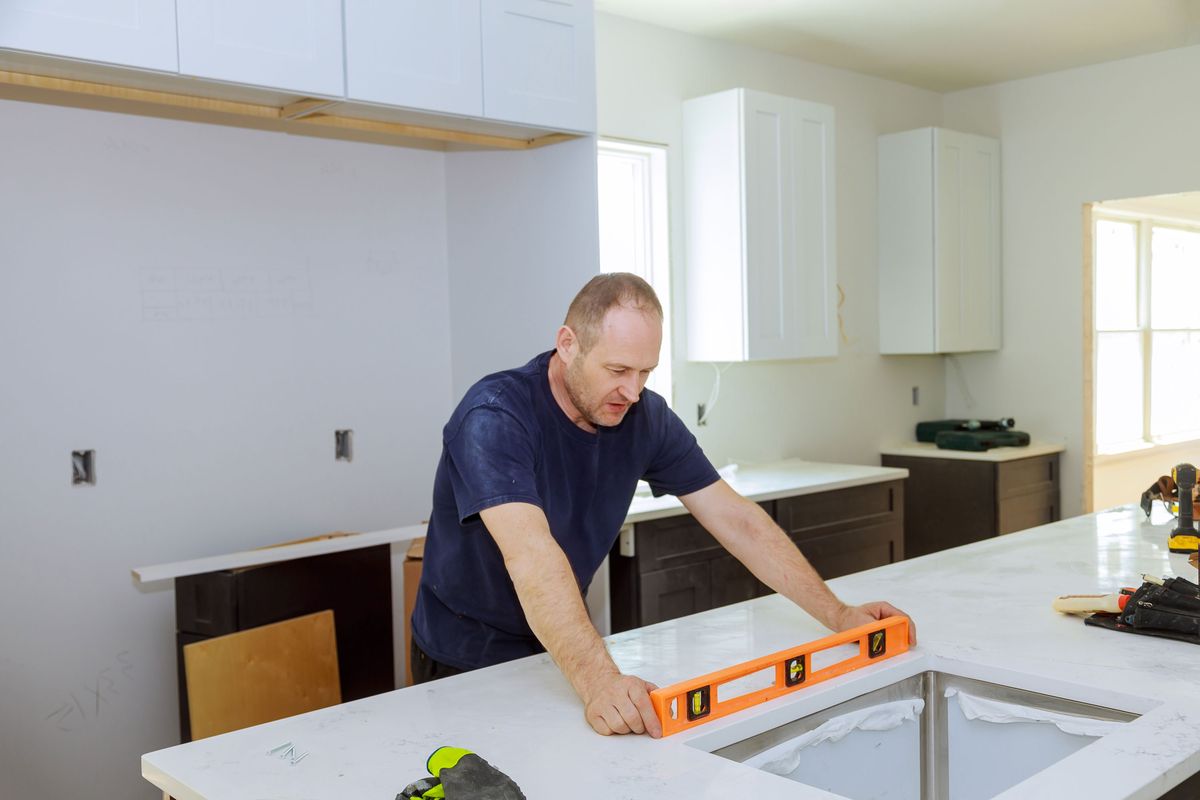 Cabinet maker in the workshop