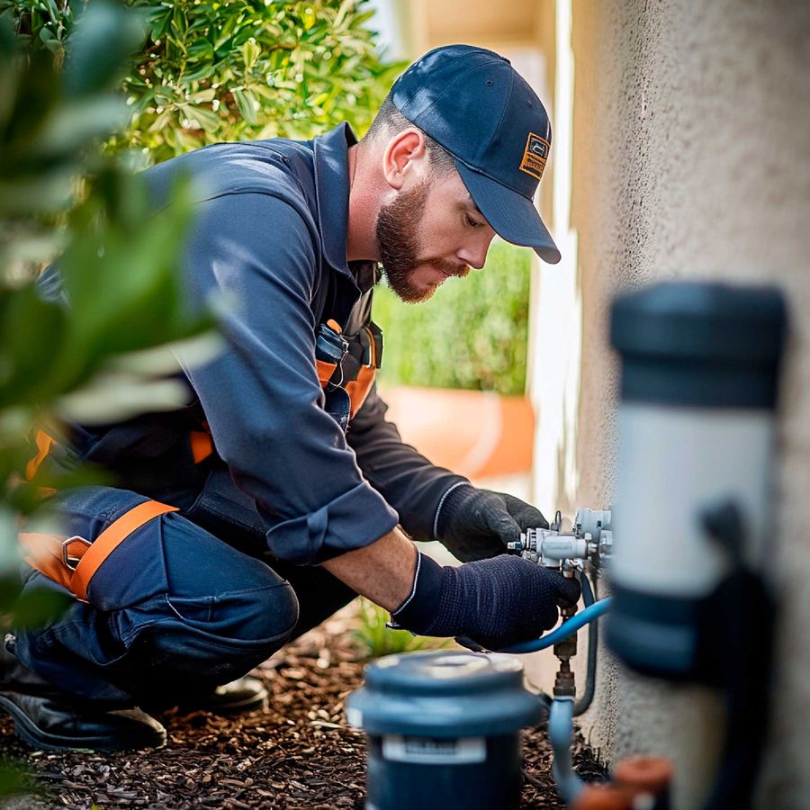 Plumber on the tools