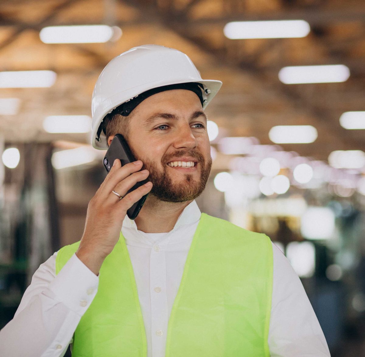 Tradie on a phone call