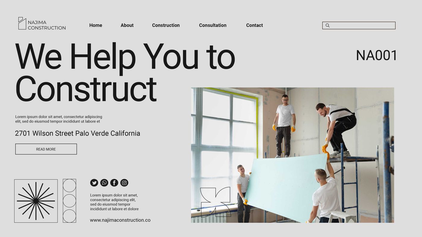 Najima Construction website design