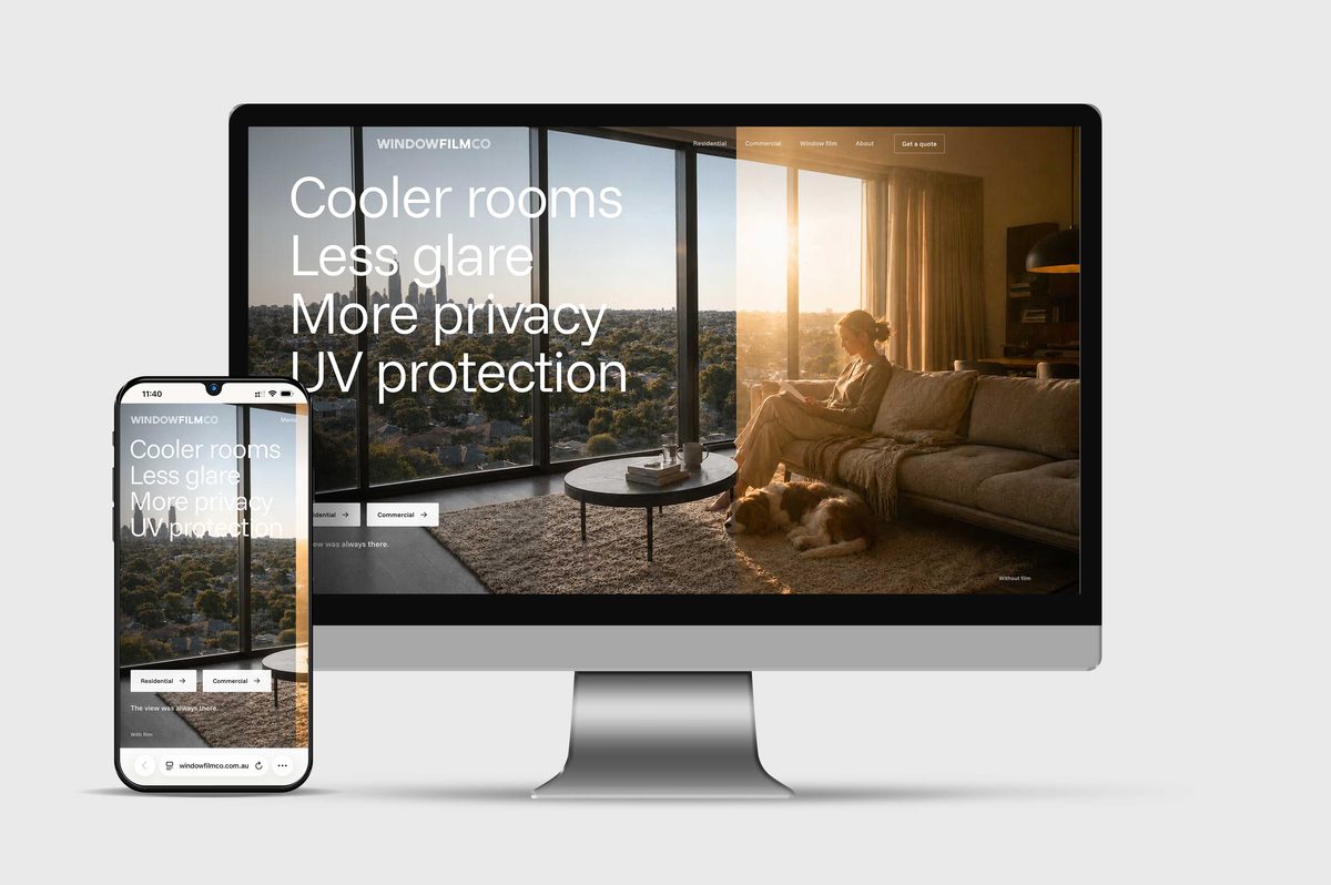Window Film Co website on desktop and mobile